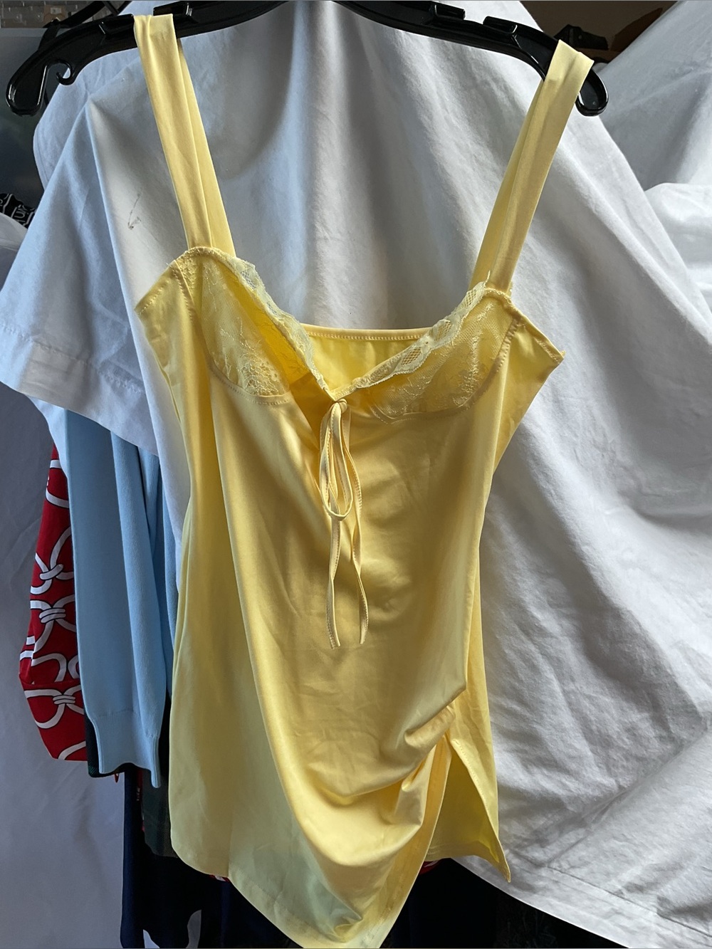 Yellow Lace-Trim Camisole Top